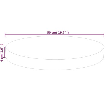 vidaXL Επιφάνεια Τραπεζιού Στρογγυλή 50x4cm Μασίφ Ξύλο Δρυς 1 τεμ.