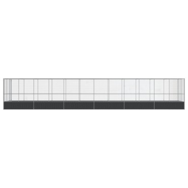 vidaXL Κλουβί με Επέκταση Ασημένιο 1246x207x212 εκ. Ατσάλινο