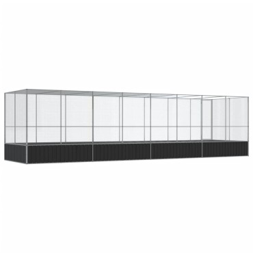 vidaXL Κλουβί με Επέκταση Ασημένιο 832x207x212 εκ. Ατσάλινο