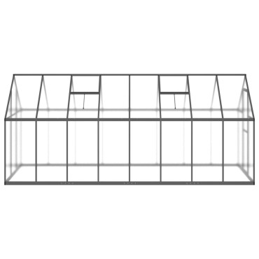 vidaXL Θερμοκήπιο με Πλαίσιο Βάσης Ανθρακί 445x169x195 εκ. Αλουμίνιο
