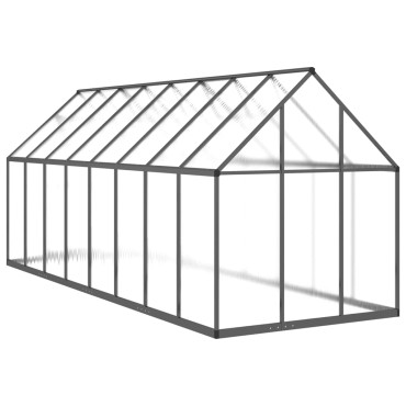 vidaXL Θερμοκήπιο με Πλαίσιο Βάσης Ανθρακί 445x169x195 εκ. Αλουμίνιο