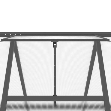 vidaXL Θερμοκήπιο με Πλαίσιο Βάσης Ανθρακί 445x169x195 εκ. Αλουμίνιο