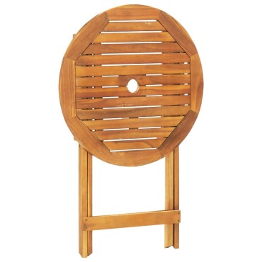 vidaXL Σετ Επίπλων Bistro 3 τεμ. Μπεζ Ρατάν/Μασίφ Ξύλο 38x32,5cm