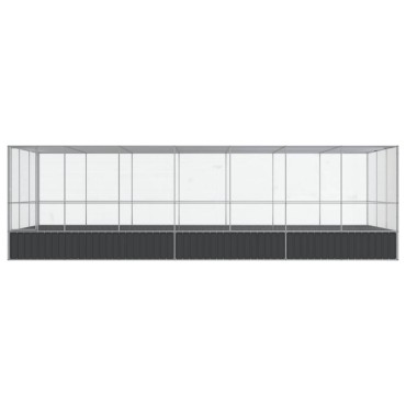 vidaXL Κλουβί με Επέκταση Ασημένιο 725x307x212 εκ. Ατσάλινο