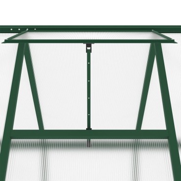 vidaXL Θερμοκήπιο με Πλαίσιο Βάσης Πράσινο 445x169x195 εκ. Αλουμινίου