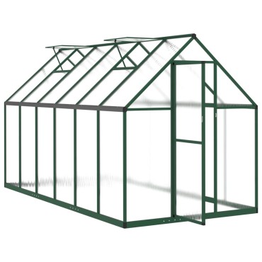 vidaXL Θερμοκήπιο με Πλαίσιο Βάσης Πράσινο 334x169x195 εκ. Αλουμινίου