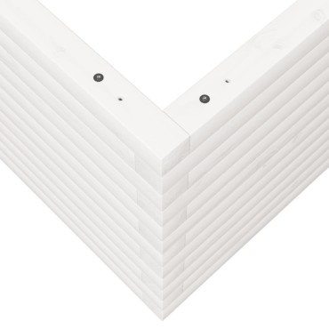vidaXL Ζαρντινιέρα Κήπου Λευκή 60x60x45,5 εκ. από Μασίφ Ξύλο Πεύκου
