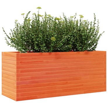 vidaXL Ζαρντινιέρα Καφέ Κεριού 110x40x45,5 εκ. από Μασίφ Ξύλο Πεύκου
