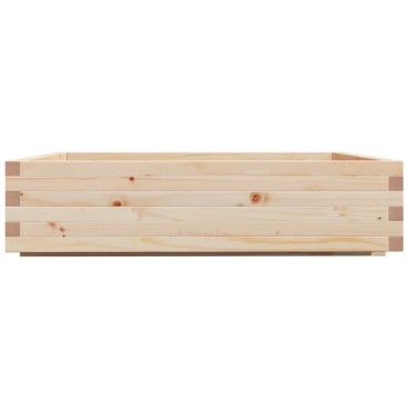 vidaXL Ζαρντινιέρα Κήπου 90x90x26,5 εκ από Μασίφ Ξύλο Πεύκου