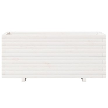 vidaXL Ζαρντινιέρα Κήπου Λευκή 110x40x49,5 εκ. από Μασίφ Ξύλο Πεύκου