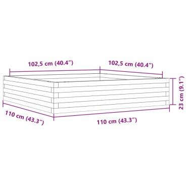 vidaXL Ζαρντινιέρα Κήπου 110x110x23,5εκ. από Μασίφ Ξύλο Ψευδοτσούγκας