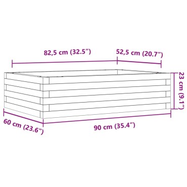 vidaXL Ζαρντινιέρα Κήπου 90x60x23 εκ. από Μασίφ Ξύλο Ψευδοτσούγκας