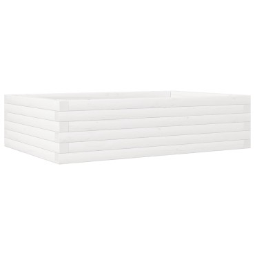 vidaXL Ζαρντινιέρα Λευκή 90x60x23 εκ. από Μασίφ Ξύλο Πεύκου