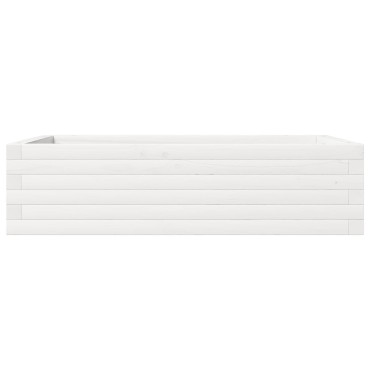 vidaXL Ζαρντινιέρα Λευκή 90x60x23 εκ. από Μασίφ Ξύλο Πεύκου