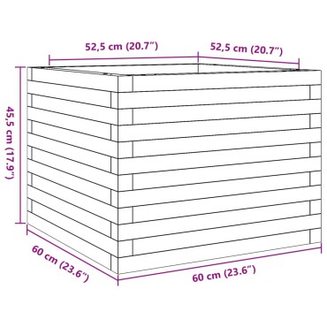 vidaXL Ζαρντινιέρα Κήπου 60x60x45,5 εκ από Μασίφ Ξύλο Πεύκου