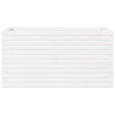 vidaXL Ζαρντινιέρα Κήπου Λευκή 90x40x45,5 εκ. από Μασίφ Ξύλο Πεύκου