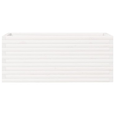 vidaXL Ζαρντινιέρα Κήπου Λευκή 110x40x45,5 εκ. από Μασίφ Ξύλο Πεύκου