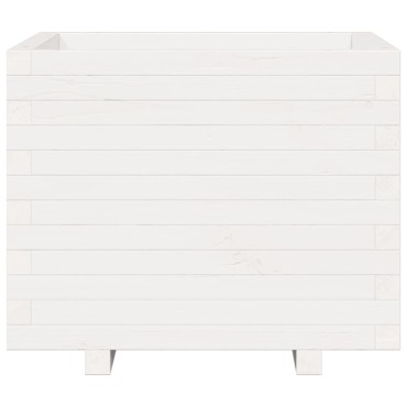 vidaXL Ζαρντινιέρα Κήπου Λευκή 60x60x49,5 εκ. από Μασίφ Ξύλο Πεύκου