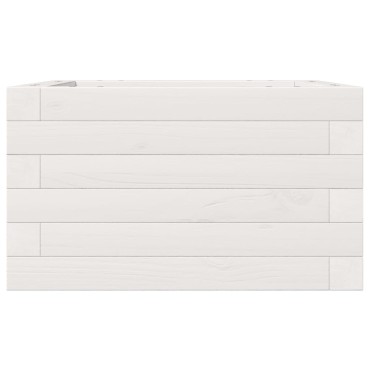 vidaXL Ζαρντινιέρα Κήπου Λευκή 40x40x23 εκ. από Μασίφ Ξύλο Πεύκου