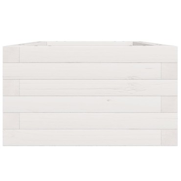 vidaXL Ζαρντινιέρα Κήπου Λευκή 40x40x23 εκ. από Μασίφ Ξύλο Πεύκου