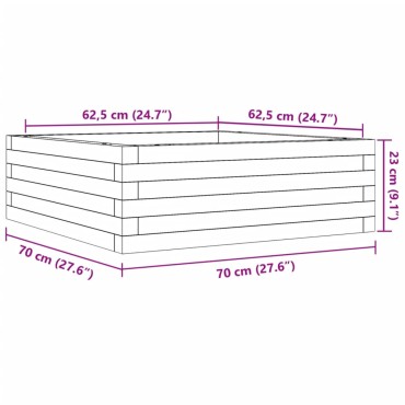 vidaXL Ζαρντινιέρα 70x70x23 εκ. από Μασίφ Ξύλο Πεύκου