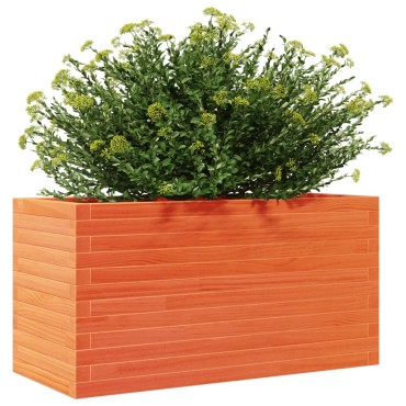 vidaXL Ζαρντινιέρα Καφέ Κεριού 90x40x45,5 εκ. από Μασίφ Ξύλο Πεύκου