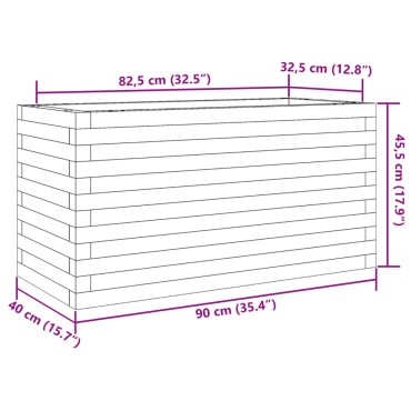 vidaXL Ζαρντινιέρα Καφέ Κεριού 90x40x45,5 εκ. από Μασίφ Ξύλο Πεύκου