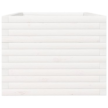 vidaXL Ζαρντινιέρα Κήπου Λευκή 90x60x45,5 εκ. από Μασίφ Ξύλο Πεύκου