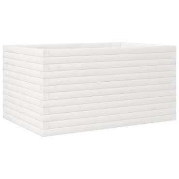 vidaXL Ζαρντινιέρα Κήπου Λευκή 90x60x45,5 εκ. από Μασίφ Ξύλο Πεύκου