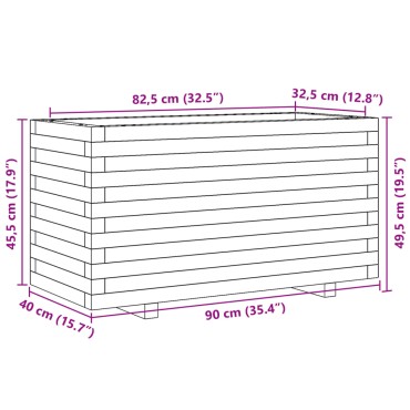 vidaXL Ζαρντινιέρα Κήπου 90x40x49,5 εκ. από Εμποτισμένο Ξύλο Πεύκου