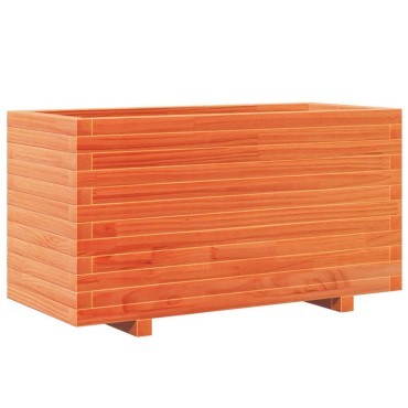 vidaXL Ζαρντινιέρα Καφέ Κεριού 90x40x49,5 εκ. από Μασίφ Ξύλο Πεύκου