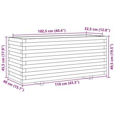 vidaXL Ζαρντινιέρα Κήπου 110x40x49,5 εκ. από Εμποτισμένο Ξύλο Πεύκου