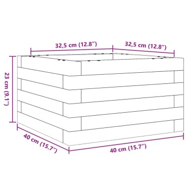 vidaXL Ζαρντινιέρα 40x40x23 εκ. από Μασίφ Ξύλο Ψευδοτσούγκας