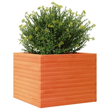 vidaXL Ζαρντινιέρα Καφέ Κεριού 60x60x45,5 εκ. από Μασίφ Ξύλο Πεύκου