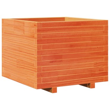 vidaXL Ζαρντινιέρα Καφέ Κεριού 60x60x49,5 εκ. από Μασίφ Ξύλο Πεύκου