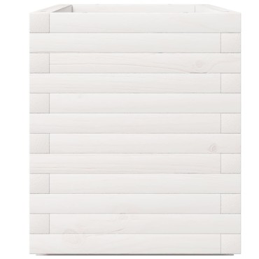 vidaXL Ζαρντινιέρα Κήπου Λευκή 90x40x49,5 εκ. από Μασίφ Ξύλο Πεύκου