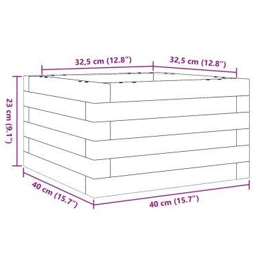 vidaXL Ζαρντινιέρα Καφέ Κεριού 40x40x23 εκ. από Μασίφ Ξύλο Πεύκου