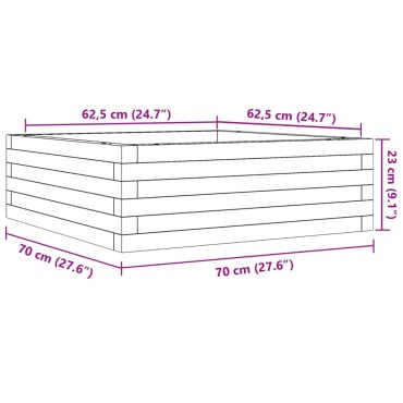vidaXL Ζαρντινιέρα 70x70x23 εκ. από Μασίφ Ξύλο Ψευδοτσούγκας