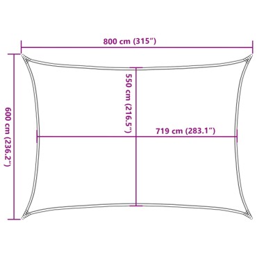 vidaXL Πανί Σκίασης Ορθογώνιο Κίτρινο 6x8 μ. HDPE 160 γρ./μ²