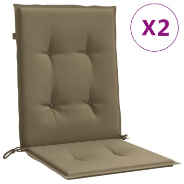 vidaXL Μαξιλάρια Καρέκλας με Πλάτη 2 τεμ. Taupe 100x50x4cm Ύφασμα
