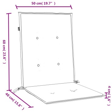 vidaXL Μαξιλάρια Καρέκλας με Πλάτη 2 τεμ. Taupe 100x50x4cm Ύφασμα