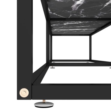 vidaXL Έπιπλο Τηλεόρασης Μαύρο Όψη Μαρμάρου 220x40x40,5cm Ψημένο Γυαλί