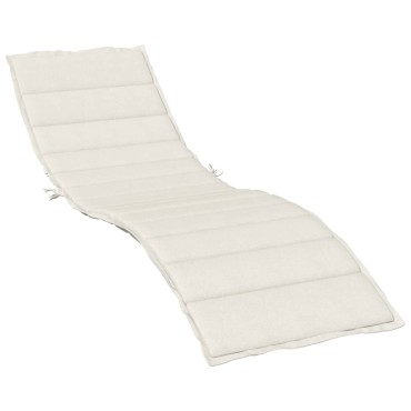 vidaXL Μαξιλάρι Ξαπλώστρας Κρεμ Μελανζέ 200x60x4cm Ύφασμα