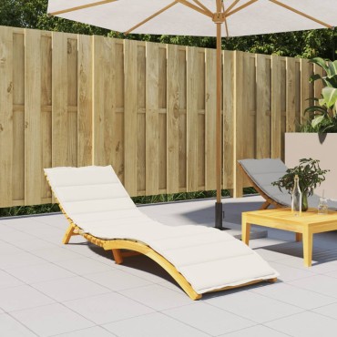 vidaXL Μαξιλάρι Ξαπλώστρας Κρεμ Μελανζέ 200x60x4cm Ύφασμα