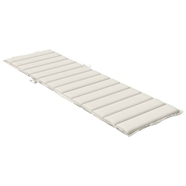 vidaXL Μαξιλάρι Ξαπλώστρας Κρεμ Μελανζέ 200x60x4cm Ύφασμα