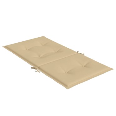 vidaXL Μαξιλάρια Καρέκλας με Πλάτη 2 τεμ. Μπεζ 100x50x4cm Ύφασμα