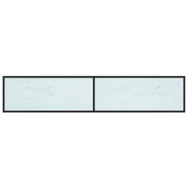 vidaXL Έπιπλο Τηλεόρασης Λευκό Όψη Μαρμάρου 200x40x40,5cm Ψημένο Γυαλί