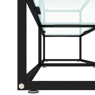 vidaXL Έπιπλο Τηλεόρασης Λευκό Όψη Μαρμάρου 200x40x40,5cm Ψημένο Γυαλί
