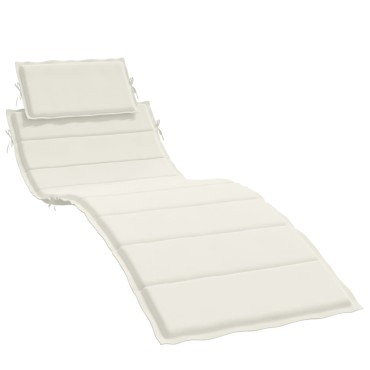 vidaXL Μαξιλάρι Ξαπλώστρας Κρεμ 186x58x4cm Ύφασμα