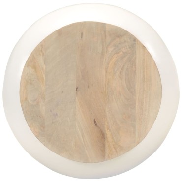 vidaXL Τραπεζάκι Σαλονιού Λευκό 51x51x27cm από Μασίφ Ξύλο Μάνγκο 1 τεμ.